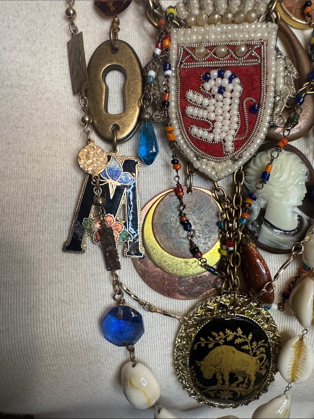 VINTAGE RARE MADAME FORTUNA MULTI STRAND CHARM NECKLACE - Picture 6 of 12